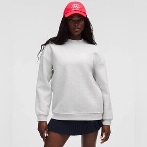 Lululemon Meet You Courtside Tennis Crewneck Sweatshirt Heathered Light Grey xs
